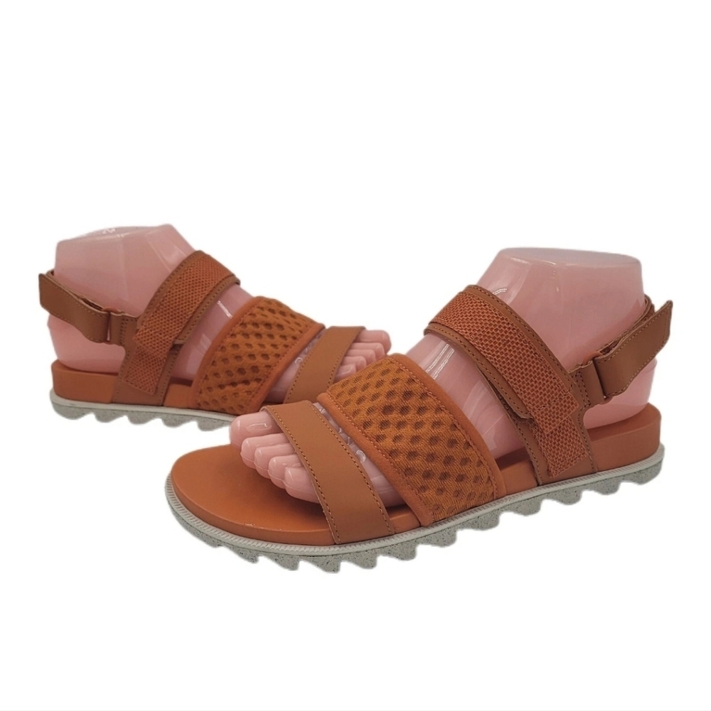 Sorel Roaming Decon Orange Mesh Leather Slingback Sandals Size 7 Hook Loop Strap